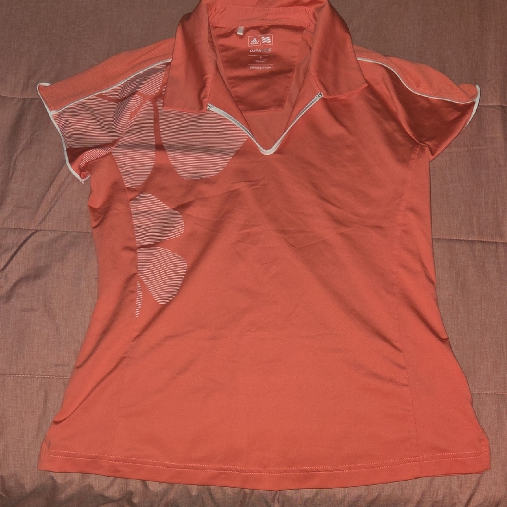 Adidas Pink Fitted Cap Sleeve Polo Jersey